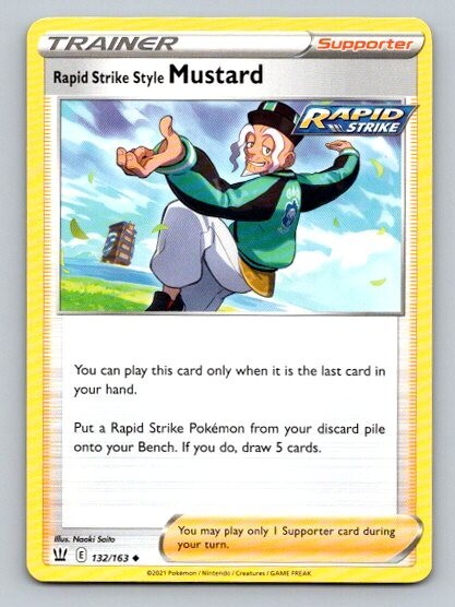 2021 Pokemon Card Battle Styles Rapid Strike Style Mustard 132/163
