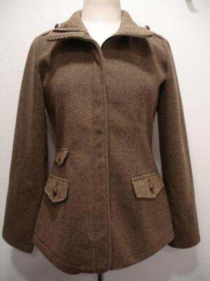 Women's S ORVIS Tweed Jacket Hacking Coat Field Scouting Riding Suede Elbows Zip