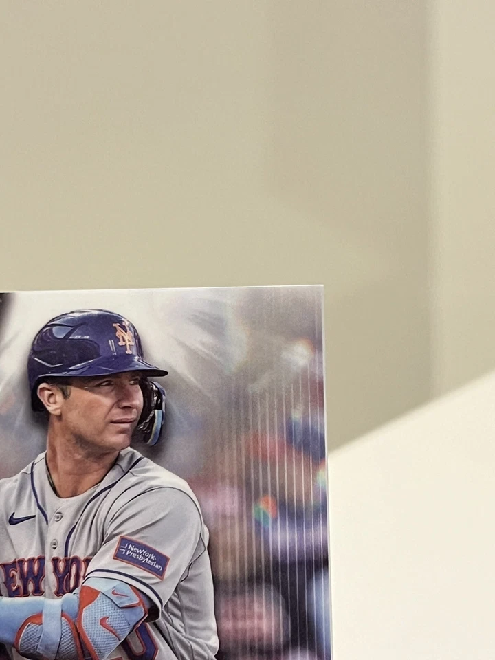 2024 Topps Tribute Pete Alonso Dual Jersey Relic Blue 110/150 Mets - Image 3 of 4