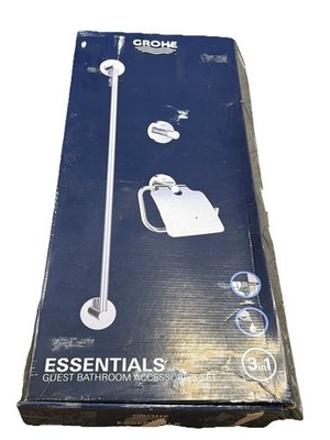 Grohe  Essentials 3 in 1 Guest Bath Accessory Kit Set Chrome 40367001