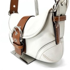 Coach Soho Y2K Shoulder Bag White Leather Unisex Authentic Authentic