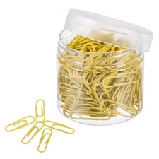 Paper Clips 1.1 Inch Vinyl Coated with Box for Office Home Yellow Count 200