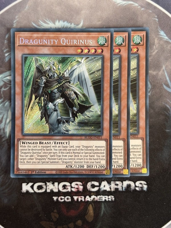 3X BLGG-EN011 Dragunity Quirinus Secret Rare YuGiOh! PLAYSET