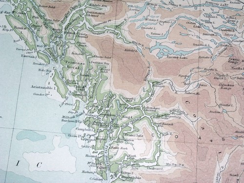 1922 KARTE BRITISH COLUMBIA VANCOUVER ISLAND ROCKIES OKANAGAN VALLEY KANADA  - Bild 5 von 18