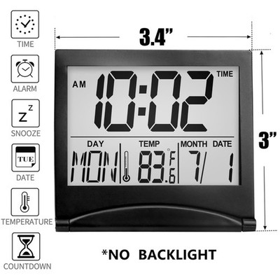 Digital Calendar Clock with Temperature - Sleek Design
