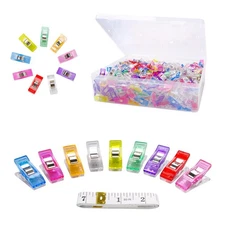 521 Pcs Multipurpose Quilting Clips Plastic Sewing Clips with Ruler Box