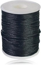 1.5mm 100 Yard Black Nylon Cord Wind Chime Cord Replacement Braided Blind String