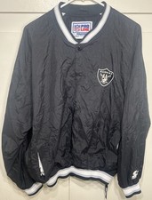 VINTAGE Oakland Raiders Starter Pro Line Windbreaker Mens Sz L Pullover Jacket