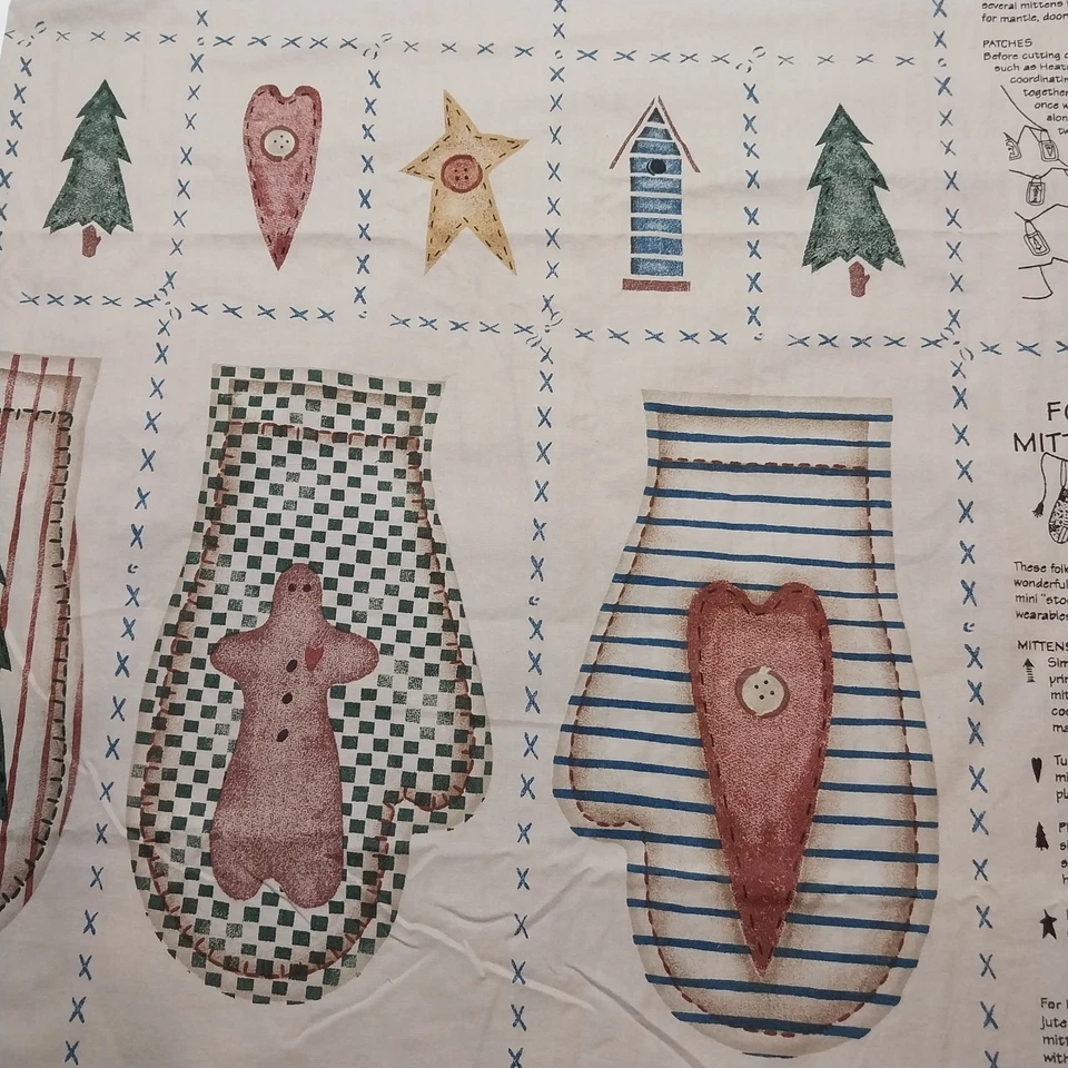 VTG `96 Daisy Kingdom Folkheart Mitten Squares Donna Hrkman Primitive Christmas - Image 4 of 4