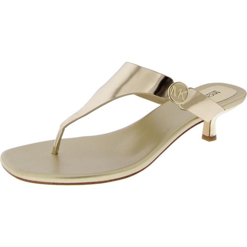 MICHAEL Michael Kors Womens Lucinda Gold Kitten Heels 7 Medium (B,M) BHFO 6509