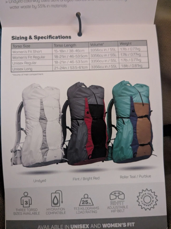 Granite Gear Virga3 55 Women's Fit Backpack Women's Roller Teal/Purblue - Image 4 of 4