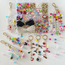 PHODDR 500 Piece DIY Keychain Making Kit - Beaded Bag Decor Craft Set with Lett