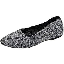 Skechers Cleo Stretch Fit Flats Air Cooled Memory Foam Knit Size 8 Comfort Shoes