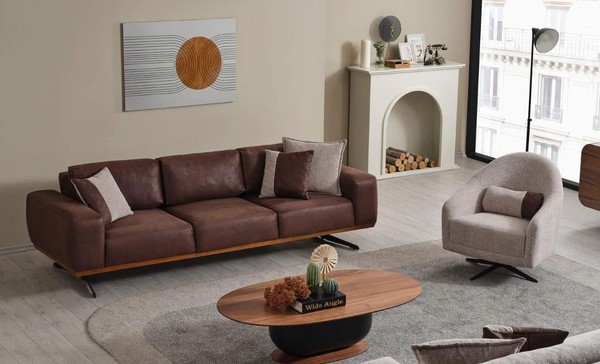 Modern Wohnzimmer Set 2Tlg. Sofa Sessel 4+1 Sitzer Sofagarnitur Sofas Couchen-image