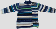 2007 GAP BOYS Mixed Stripes Button Mockneck Cotton Blend Pullover Sweater 4 Yrs