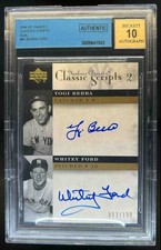2004 Upper Deck Yankees Classics Yogi Berra Whitey Ford Auto #/100 BGS Auth 10