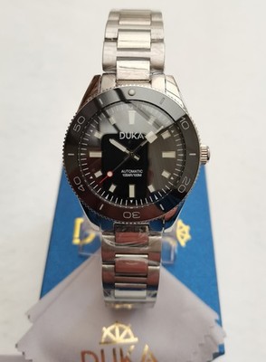 NEU IN OVP DUKA 150 SPORTUHR GANZSTAHL JAPAN AUTOMATIK SAPHIR KERAMIK 100m LUME