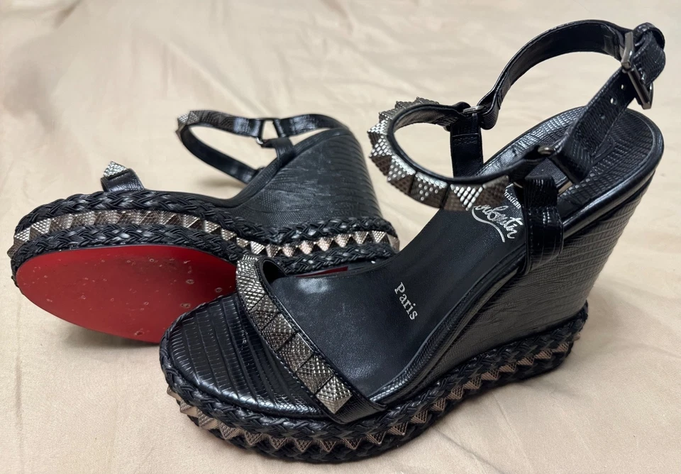 Sandals Studded  Platform Wedges 38 - Image 4 of 4