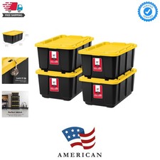 IRIS 4-Pack 27 Gallon Storage Bins with Lids  Heavy Duty Plastic Tote Cont...