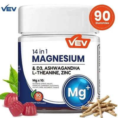 VEV 14-in-1 Magnesium Gummies   with Ashwagandha, L-Theanine, Vitamin D3 & Zinc