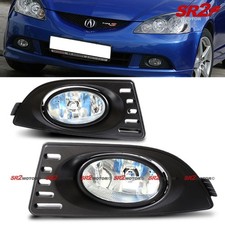 For 2005-2006 Acura Rsx Dc5 Clear Fog Lights Halogen Driving Bumper Lamp Bezel