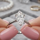 2.5CT Marquise Cut Moissanite Woman's Engagement Ring In 14K Solid White Gold — photo 3