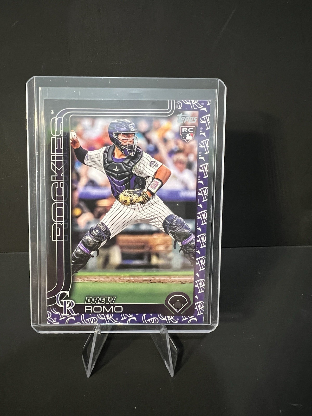 Drew Romo 2025 TOPPS SERIES 1 TEAM COLOR BORDER SSP ROOKIE #296 COLORADO ROCKIES