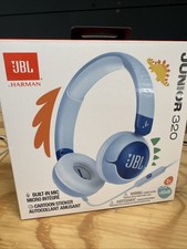 JBL Junior 320 Wired On-Ear Headphones 3.5mm Jack Built-In Mic Blue