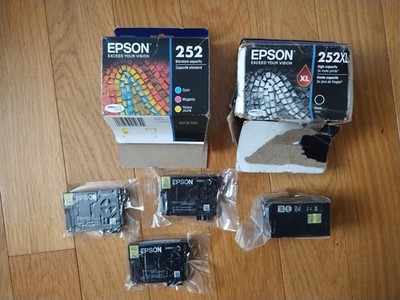 2022 GENUINE SET EPSON #252XL / 252 INK T252 WORKFORCE WF-3620 WF-7610 7720 New