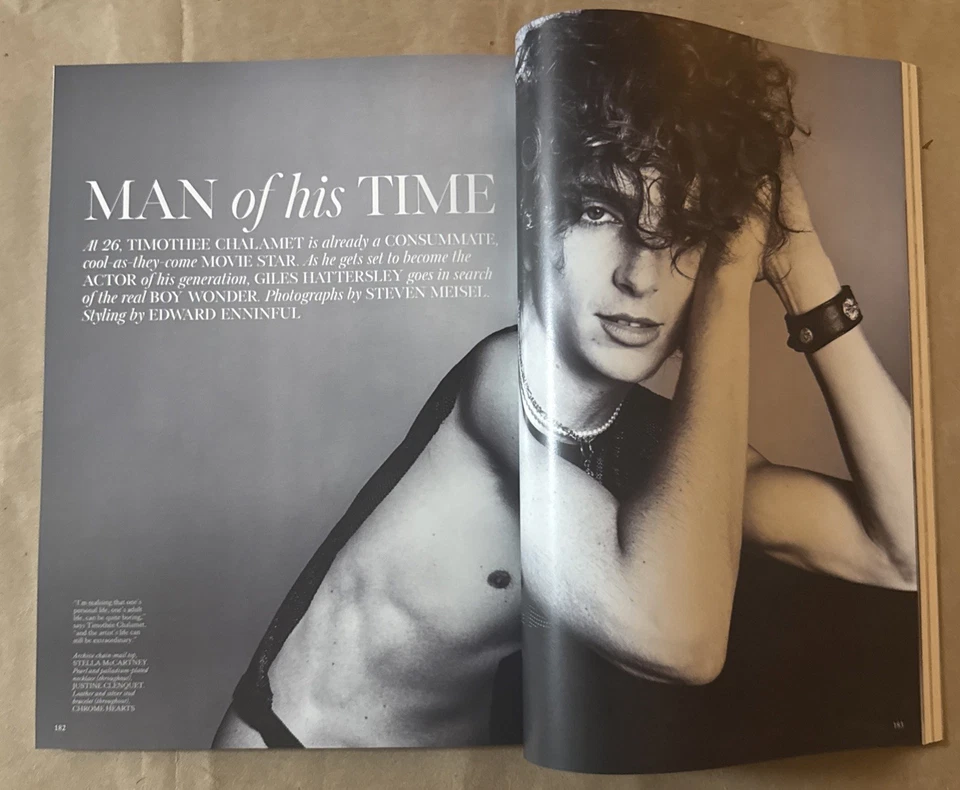 British Vogue Magazine October 2022 Timothee Chalamet - Image 3 of 4