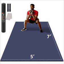 Best Large Exercise Mat for Home Workout 12x6/10'x6'/9'x6'/8'x6'/7'x5'/6'x4' 7mm