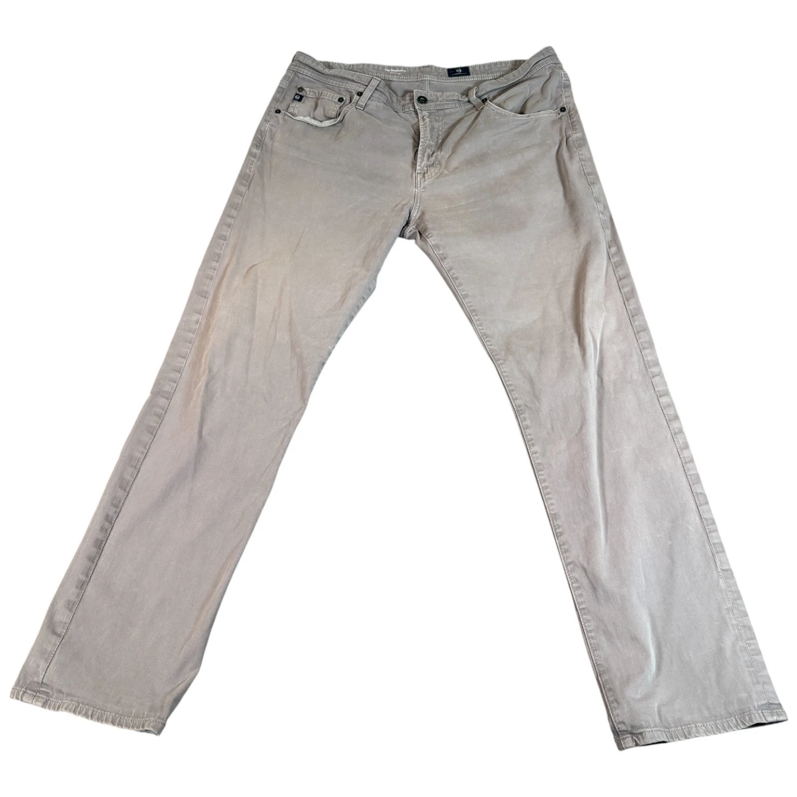 AG Adriano Goldschmied The Graduate Pants Men 36x32 (37x30.5) Beige Tailored Leg