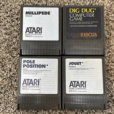 Atari 400 800 1200 XE Game Cartridge Lot of 4 Joust Millipede Dig Dug Pole Posit