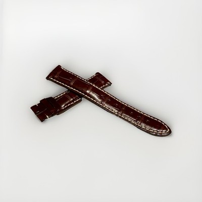 Jacques Lemans 20mm Genuine Alligator Watch Strap - Dark Brown (Satin)