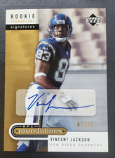 2005 NFL Foundations Vincent Jackson Rookie Foundations Auto Gold 7/25 Chargers