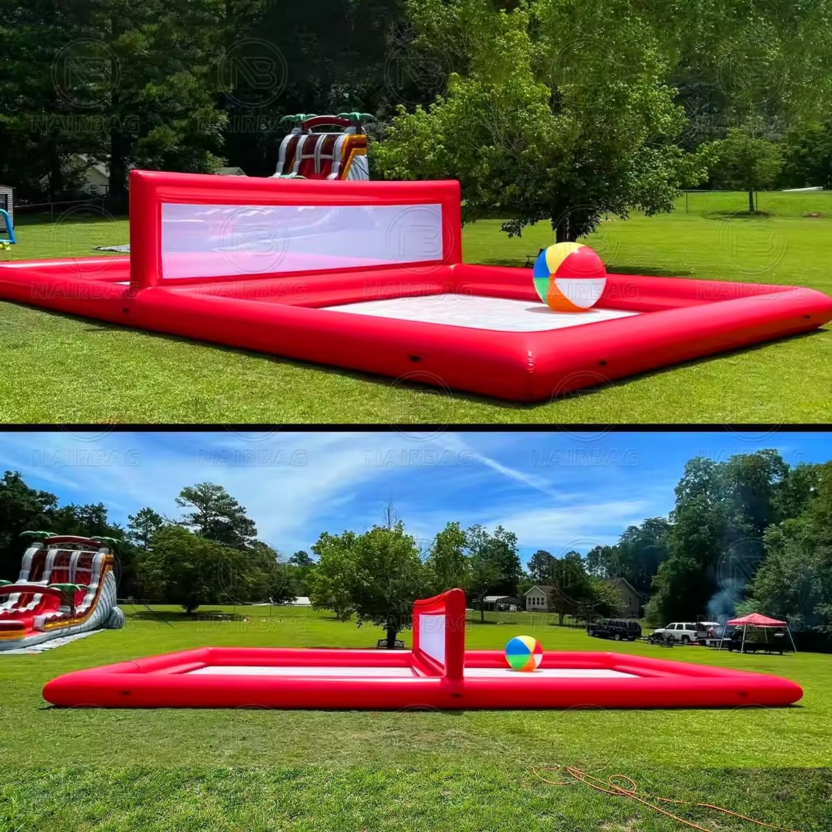 Piscina inflable de voleibol de agua al aire libre de PVC comercial de 10x5 m para patio trasero