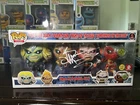 SIGNED FUNKO POP! ROCKS: Iron Maiden - Eddie 4PK Glow in the Dark AE Excl W/coa