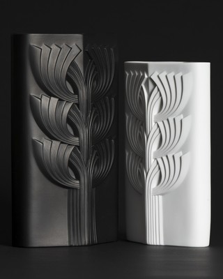 Rosenthal Tree of Life Vase Duo Rosemonde Nairac & Tapio Wirkkala Black & White