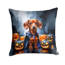 Carolines Treasures DAC8414PW1818 18 x 18 in. Red Dachshund Puppy Halloween T...