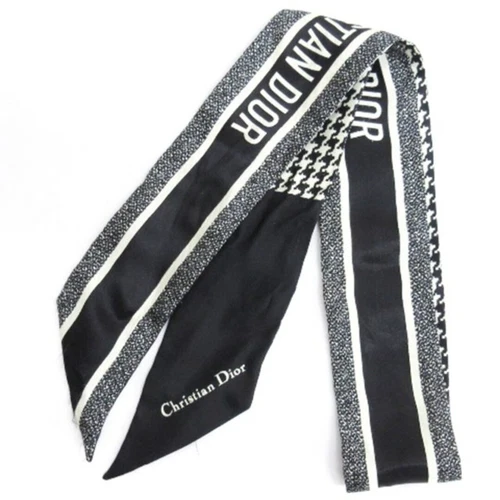 Christian Dior Mitza 30 Montaigne foulard pied de poule motif complet soie occasion ef4ca