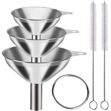 5 Pcs Stainless Steel Kitchen Funnels Set Food Metal Funnels for Filling Small