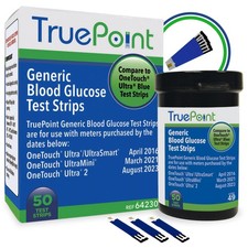 TruePoint Blood Glucose Test Strips   50 Count   50 Pack of 1 , Blue