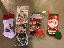 Vintage Lot of 4 Christmas Stockings New Old Stock