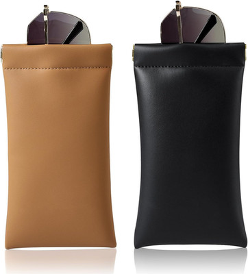 Squeeze Top Sunglass Case, New Organosilicon Soft Leather Eyeglass Glass Case Tr
