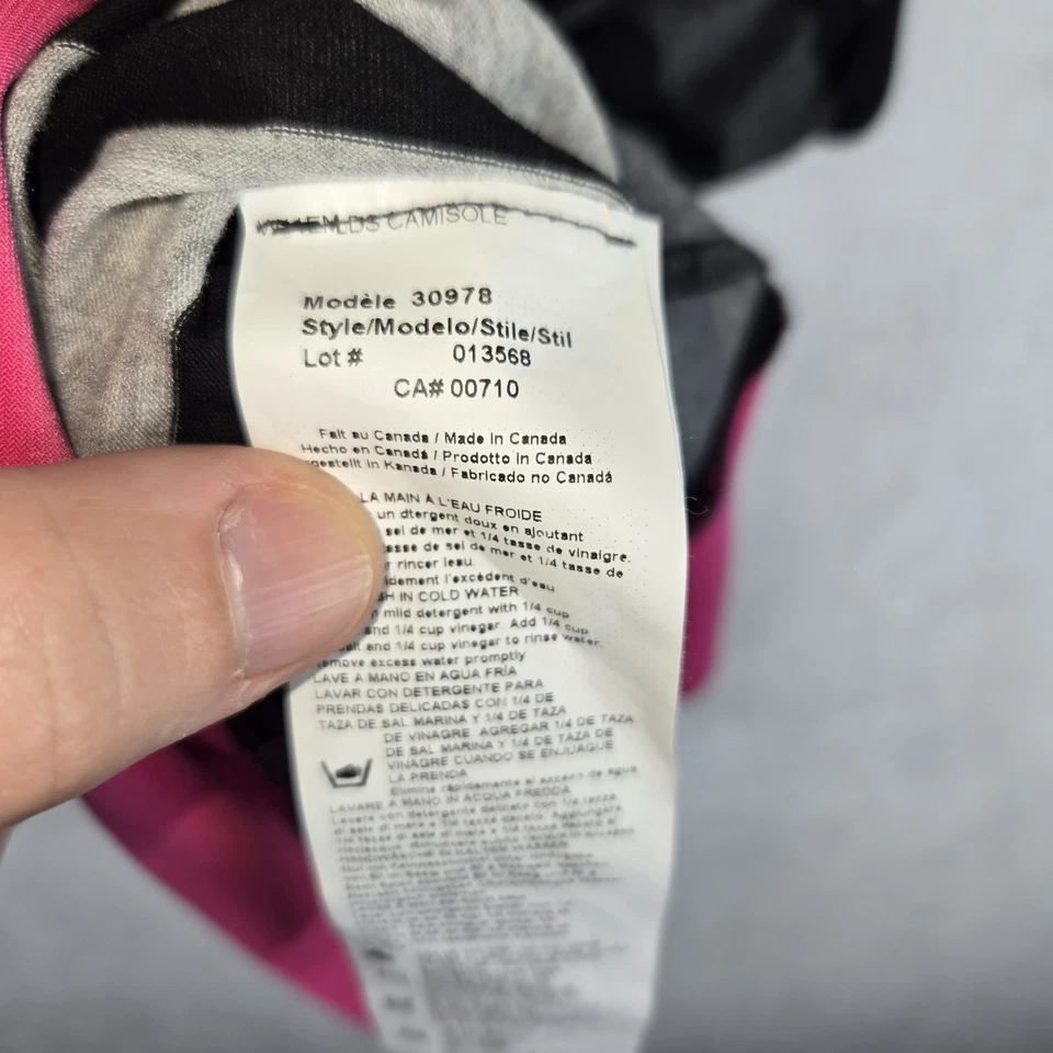 Joseph Ribkoff Pink Black And Gray Striped Stretch Sleeveless Tank Top Size 12 - Image 3 of 4