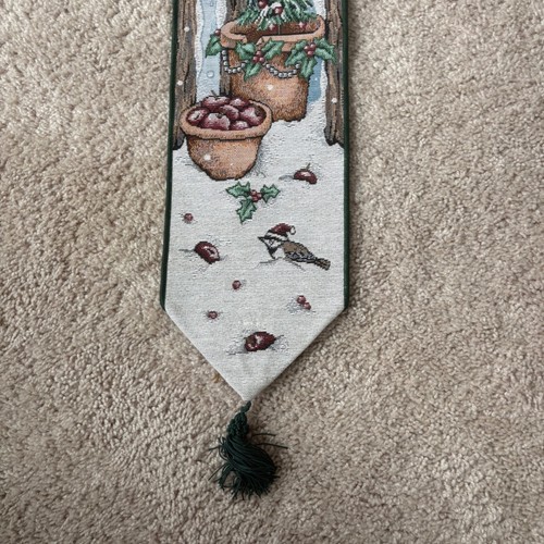 Winter Cardinal Birdhouse Tapestry Wall Hanging Christmas Decor - Picture 4 of 6