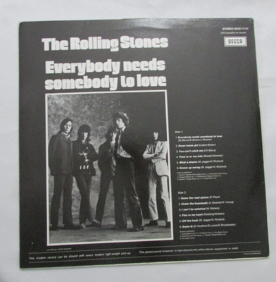THE ROLLING STONES EVERYBODY NEEDS SOMEBODY TO LOVE VG/NM- VINYL