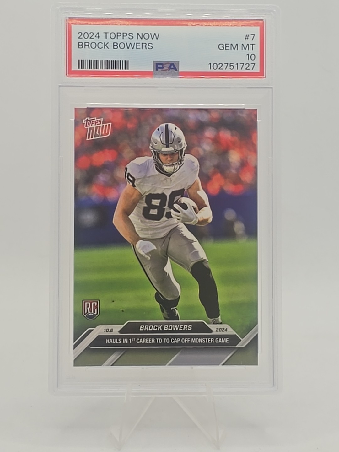 Brock Bowers Topps Now #7 Base