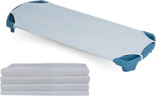 Angeles Angels Rest Gingham Fitted Cot Sheet with Elastic Straps, Standard Size,