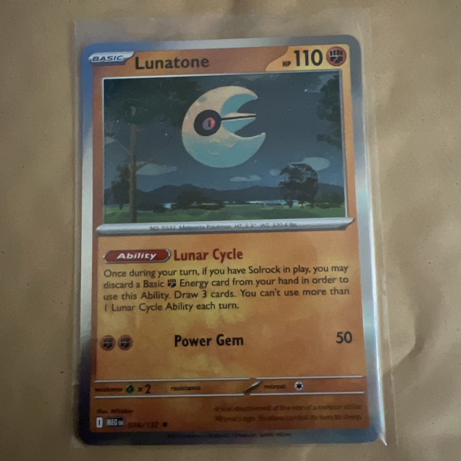 Lunatone 074/132 Me01: Mega Evolution Holo mint